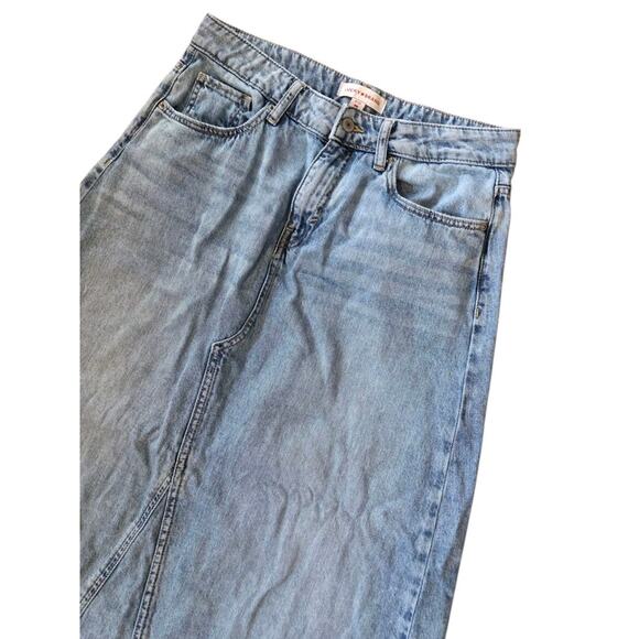 Lucky Brand Light Wash Denim Jean Raw Hem Maxi Skirt | 8/29 | EUC Preppy Boho - Picture 3 of 12